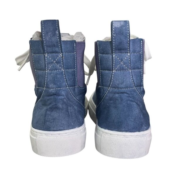 Thakoon Blue Custom Hand-Dyed High-Top Sneakers Tennis Shoes SZ 37 New In Box - Picture 5 of 12
